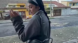 hot student bends over for stranger's rough street seduction doggystyle pounding - natismiam