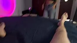 She bursts into room desperate to devour my throbbing cock