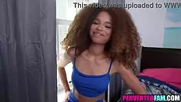 ebony teen 18+ spreads her wet pussy wide begging for hardcore pounding pov