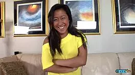 asian beauty's pretty face glazed with huge cumshot