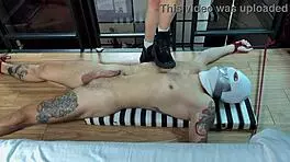 i strut confidently over his bare skin in tall boots