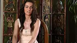 small tits cougar darah kay strips lingerie outdoors exposing her sexy milf body for hot playboy posing