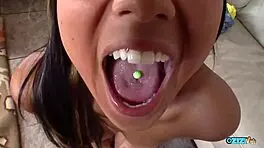 asian beauty's pretty face glazed with huge cumshot