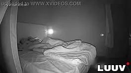 Luuv's evening bedroom fuck ends with cum flooding her shaved mouth