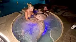 blonde wife, wanna fuck me hard in hot tub now?
