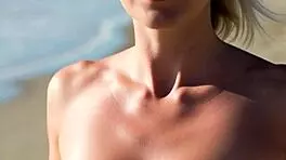 Skinny teen natural tits topless beach flashing voyeur compilation