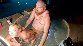 blonde wife, wanna fuck me hard in hot tub now?