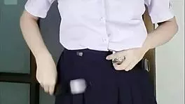 Naughty Schoolgirl Uniform Tease for Cash Exchange
