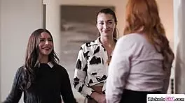 lesbian staff double penetrate busty milf client