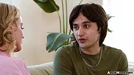 ohh helps milf get pregnant licking shaved pussy deepthroat blindfolded 69