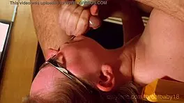 rough teen slut deepthroats huge cock bent over bench for throatpie