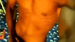 Young stud strokes massive monster cock to explosive masturbation finish