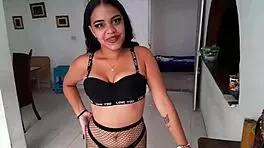 curvy colombian latina roommate with big ass dresses hot to fuck in dorm
