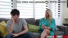 cheating blonde milf seduces young guy after getting busted