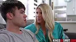 cheating blonde milf seduces young guy after getting busted