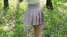 Fucked Cute Blonde Bent Over in Woods Doggystyle Until Facial Cum Blast