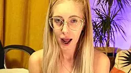 skinny tall blonde gives soft teasing blowjob on amateur ass