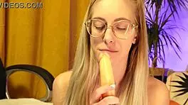skinny tall blonde gives soft teasing blowjob on amateur ass