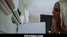 petite blonde trembles with huge dildo thrill