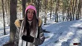 Lost Hiker Rewards Forester with Wild Forest Creampie Ride in Snowy Boots