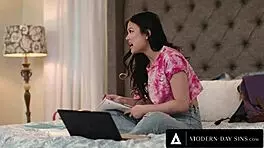 petite lulu chu sneaks wild sloppy face fuck ride with hung boyfriend