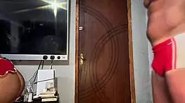 Brazilian Latina amateur creampie from massive Christmas cock pounding