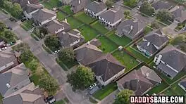 Brunette teen craves older guys in wild threesome action