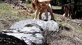 cute doctor girl sneaks blowjob and bangs patient outside hospital