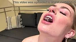 Emily Belle Strips for Dildo Anal Spit Piss Play