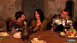 At medieval fairs we busty maidens show blowjob skills!