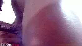 horny ebony solo masturbation turns into producer suck session