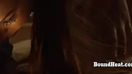 imagine her busty tits heaving as the bound lesbian slave fingers to orgasm