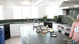 teen convinces milf robbin banx to ride big cock together in ffm taboo