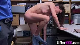 officer bends lifter over desk ramming hard dick deep in cunt