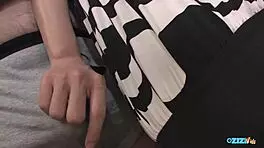 three guys cheer sad babe with group pussy licking and cum