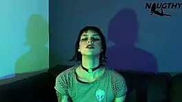 tempting my wetness with that thick black shaft