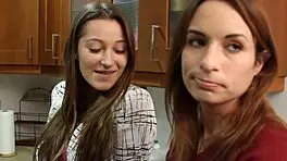 amber rayne and dani daniels scissor passionately at wild party