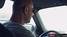 Teenfidelity European hitchhiker squirts explosively on thick rough cock