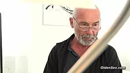 Old man doggystyles horny blonde teen