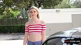 innocent stranded babe hitched ride and got banged in car