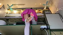 Boss pays extra for no panties pussy