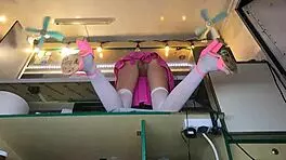 Boss pays extra for no panties pussy