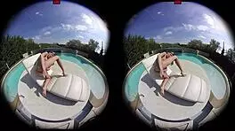 oh damn gina gerson masturbates petite body with toys by pool in vr bliss!