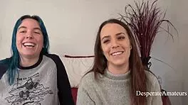 Amateur stars Olivia and Alisha desperately test tight flexibility boundaries in thrilling session