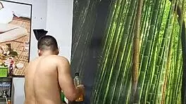 brunette european wife stays behind as husband heads to the united states while his close friend ensures her comfort right now