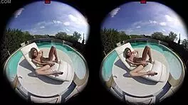 oh damn gina gerson masturbates petite body with toys by pool in vr bliss!
