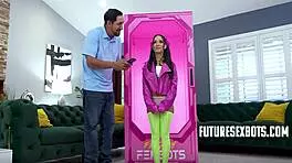 My tiny body shakes as machine fucks me harder than real guys