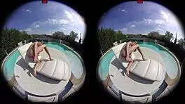 oh damn gina gerson masturbates petite body with toys by pool in vr bliss!