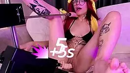 krostok squirts wildly from two dildos and vibrator frenzy