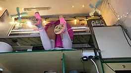 Boss pays extra for no panties pussy